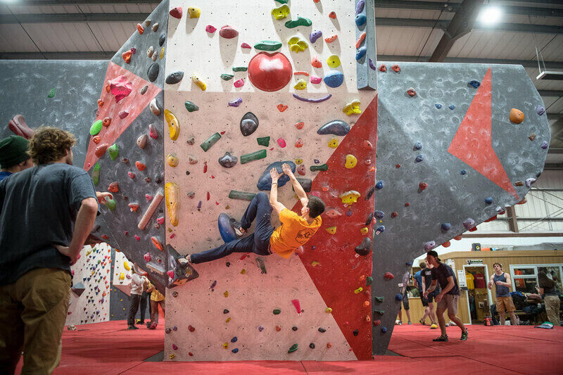Bouldering area at Indy Climbing Wall, Anglesey